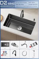 Luxe Waterval Keukenspoelbak - Zwart RVS | Enkelbak | Onderbouw | Inclusief Kraan & Zeepdispenser Luxe Waterval Keukenspoelbak - Zwart RVS | Enkelbak | Onderbouw | Inclusief Kraan & Zeepdispenser
