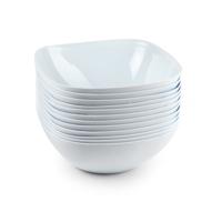 Plasticforte Serveer schaaltje - 4x - vierkant - wit - 23,5 x 9 cm kunststof - snack schaaltjes