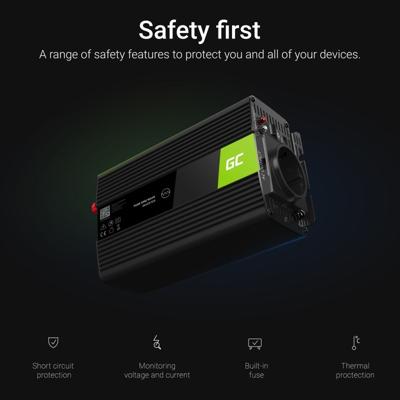 Green Cell INV08 netvoeding & inverter Buiten 1000 W Zwart