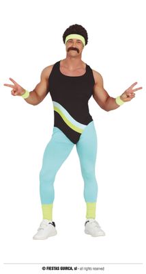 Foute 80&apos;s Gymnast Heren Kostuum