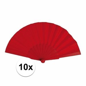 10x Spaanse Handwaaiers rood 23 cm