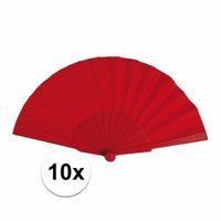 10x Spaanse Handwaaiers rood 23 cm