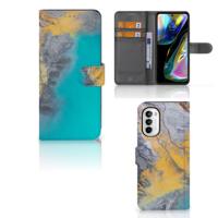 Motorola Moto G52 | Moto G82 | Bookcase | Marble Blue Gold