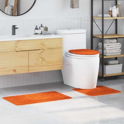 Antislip Badmat Set 3 pcs Oranje 50 x 50 cm PP
