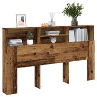 Hoofdbordkast 180x19x103,5 cm bewerkt hout oud houtkleurig