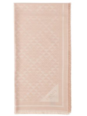 Prada foulard en soie à logo en jacquard - Rose