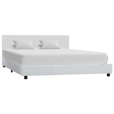 Bedframe kunstleer wit 140x200 cm