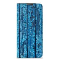 Motorola Moto E20 Book Wallet Case Wood Blue - thumbnail