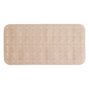 Douche/bad anti-slip mat badkamer - pvc - beige - 70 x 35 cm - rechthoek