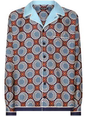Dolce & Gabbana chemise en soie à imprimé géométrique - Rouge