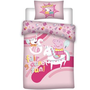 Peppa Pig Unicorn Dekbedovertrek - Eenpersoons - 140 x 200 cm - Roze