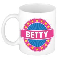 Betty voornaam koffiemok - beker - wit/roze - 300 ml - Cadeau - Dames - Collega - Moederdag
