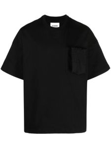 Jil Sander t-shirt en coton à poche plaquée - Noir