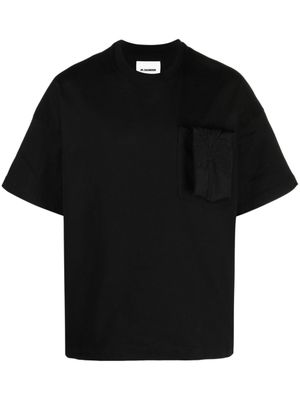 Jil Sander t-shirt en coton à poche plaquée - Noir