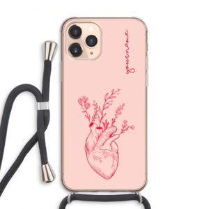 Blooming Heart: iPhone 11 Pro Max Transparant Hoesje met koord