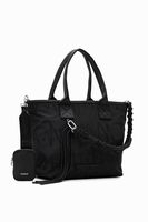 Grote shoppertas met borduursels - BLACK - U