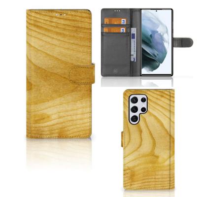 Samsung Galaxy S22 Ultra | Book Style Case | Licht Hout