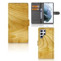 Samsung Galaxy S22 Ultra | Book Style Case | Licht Hout Samsung Galaxy S22 Ultra | Book Style Case | Licht Hout