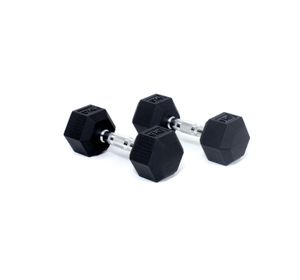 Core Power Rubber Hex Dumbbells - 9 kg (per paar)