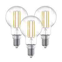 Set van 3 Smart WiFi LED Filament lamp - E14 Fitting - 4,9 Watt 470 Lumen - P45 - E14 fitting - Zilveren fitting - 1800-3000K Dimbaar - Smart Gloeilampen