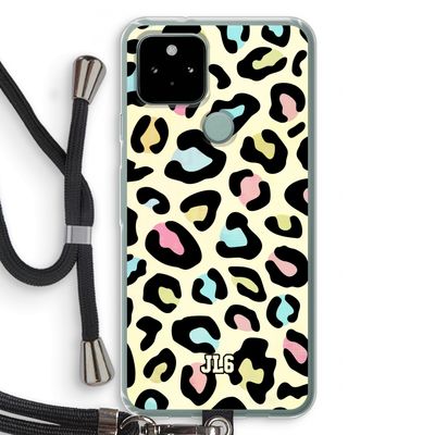 Leopard pattern: Pixel 5 Transparant Hoesje met koord