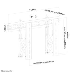 Neomounts LED-VW1000BLACK wandsteun voor flatscreen