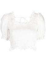 tout a coup blouse froncée à manches crop - Blanc