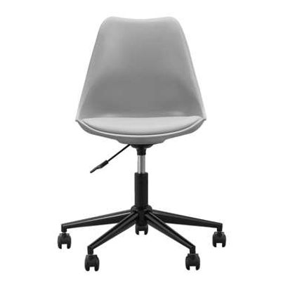Bureaustoel Senja - kunststof - grijs - zwart metaal