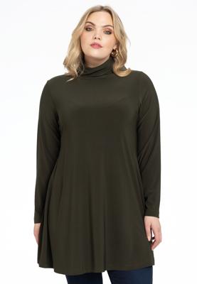 Yoek Tuniek met col wide bottom | Dark Green | Maat 42/44