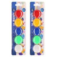 Centrum magneten - 10x stuks - multicolor - magneten - voor whiteboard