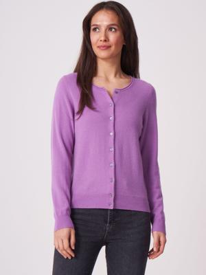 Basic fijngebreid vest met ronde hals van biologisch cashmere