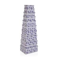 Set van opstapelbare opbergboxen Versa Lila Karton 15 Onderdelen
