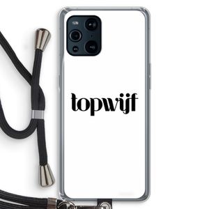 Topwijf Wit: Oppo Find X3 Pro Transparant Hoesje met koord
