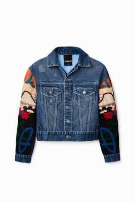 Etnisch denim truckerjack - BLUE - XL