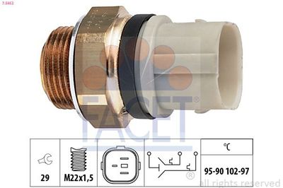 Temperatuurschakelaar, radiateurventilator 75652