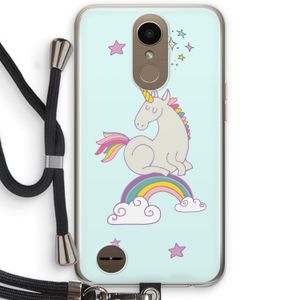 Regenboog eenhoorn: LG K10 (2017) Transparant Hoesje met koord