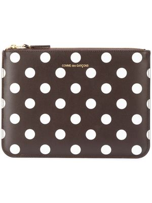 Comme Des Garçons Wallet portefeuille à pois imprimés - Marron
