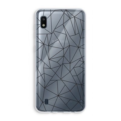 Geometrische lijnen zwart: Samsung Galaxy A10 Transparant Hoesje
