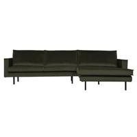 BePureHome Rodeo Chaise Longue Rechts - Velvet - Green Hunter - thumbnail