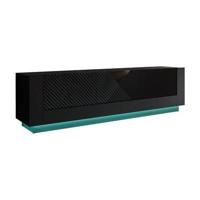 Meubella TV-Meubel Posada - Zwart - 180 cm - Met LED