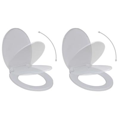 Toiletbrillen met soft-close deksels 2 st kunststof wit