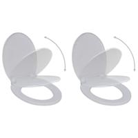 Toiletbrillen met soft-close deksels 2 st kunststof wit