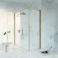 Fortifura Galeria Douchecabine - 70x160x200 - Profiel veiligheidsglas - anti kalk - Geborsteld Messing PVD (Goud) SW1122476/SW797918/SW797910