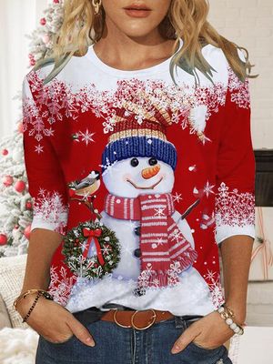 Loose Christmas Knitted T-Shirt Loose Christmas Knitted T-Shirt