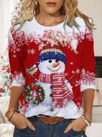 Loose Christmas Knitted T-Shirt - thumbnail