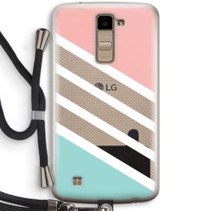 Strepen pastel: LG K10 (2016) Transparant Hoesje met koord