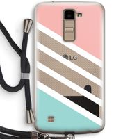Strepen pastel: LG K10 (2016) Transparant Hoesje met koord