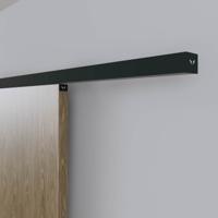 Xperta set 6m rail - Zwart - wand z. vloerpl. - Dubbele deur - Deurdikte 50-55mm - oinbouw auto fixpbouw