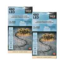 Luca Lighting Clusterverlichting - 2x - 480 led lampjes - warm wit - 300 cm - kerstverlichting