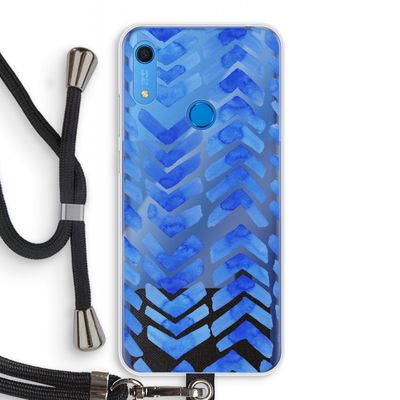 Blauwe pijlen: Huawei Y6s Transparant Hoesje met koord